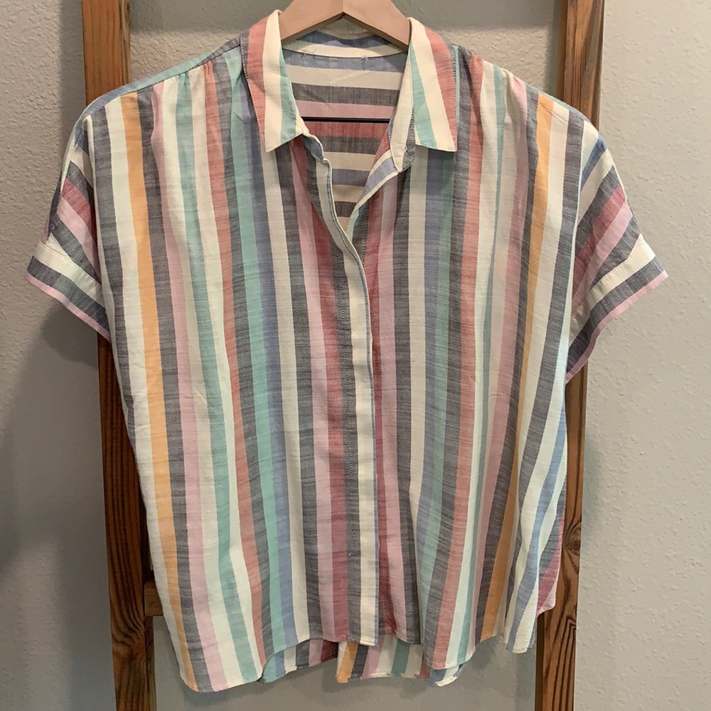 Madewell rainbow stripe top